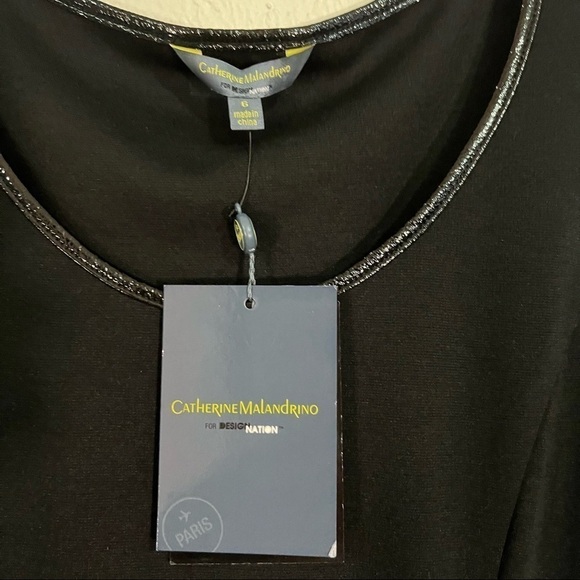 nwt Catherine Malandrino Faux Leather Peplum Dress Size 6 - Picture 5 of 9